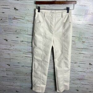 Wilfred Rebel Pant Faux Vegan Leather Aritzia Size 2 cream